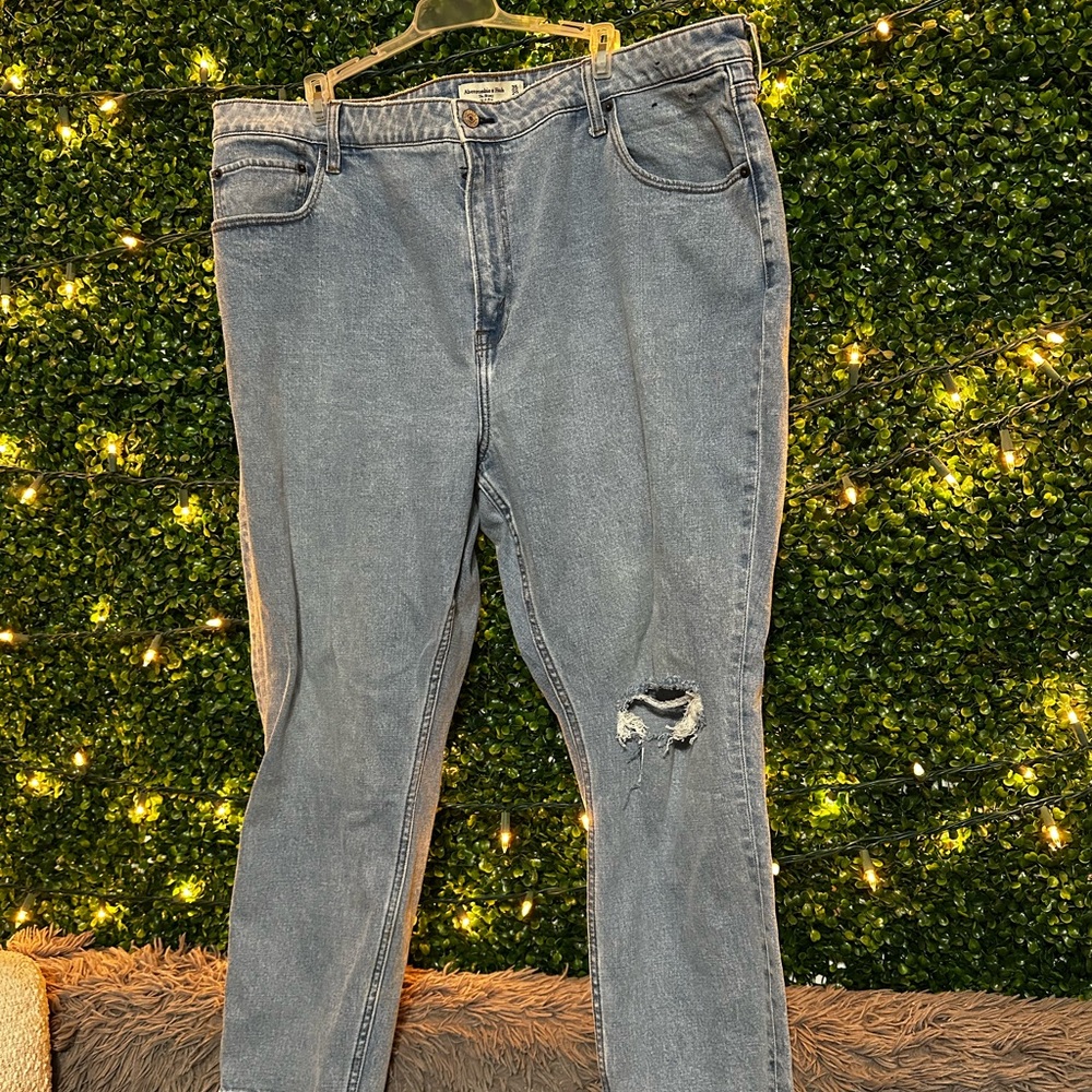 Abercrombie & Fitch Curve Love Light Blue High Rise Jeans